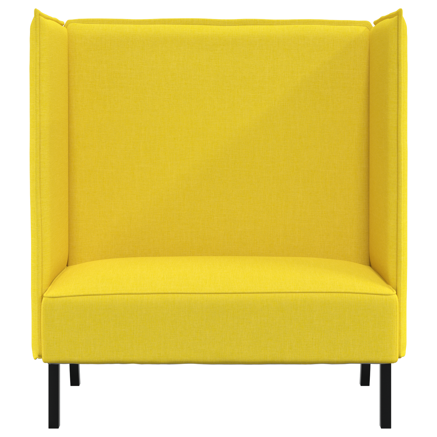 Sofá de Costas Altas Amarelo Claro 109x56x121 cm Tecido