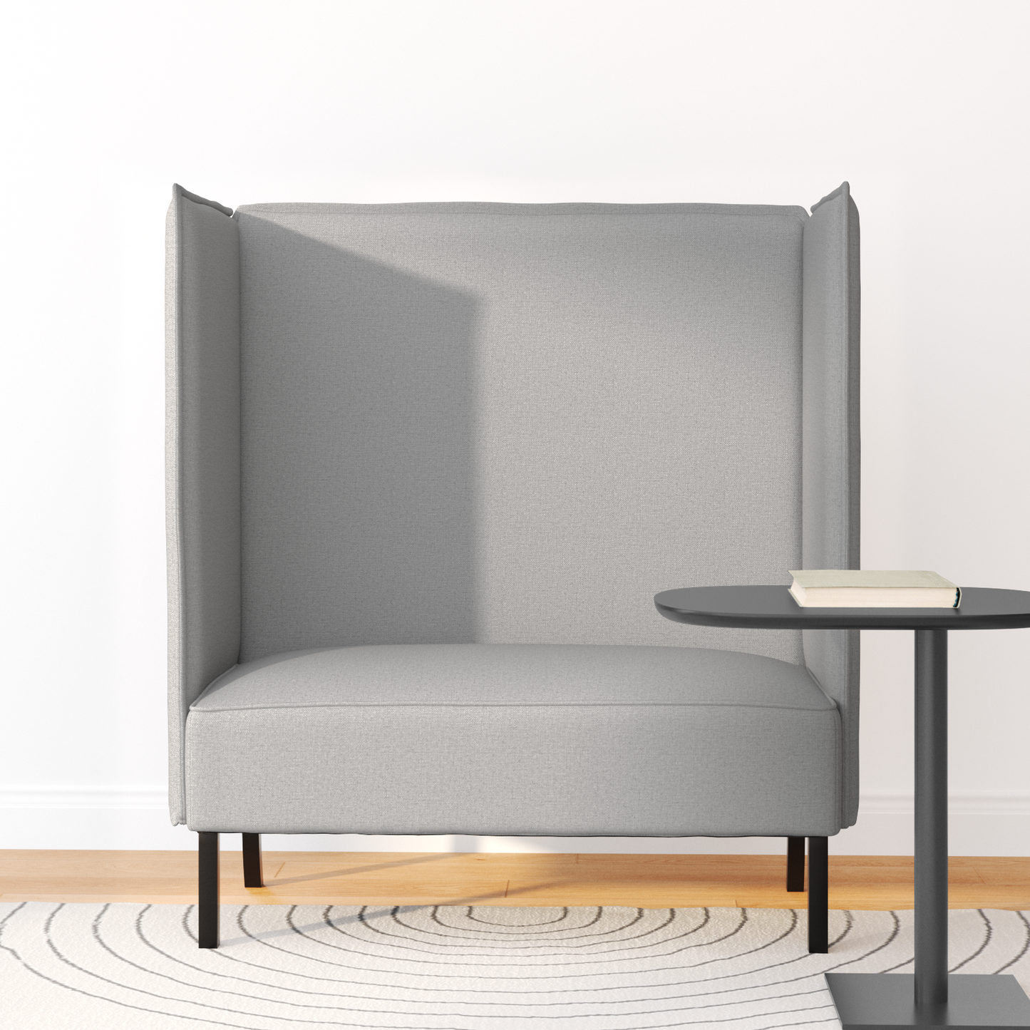 Sofá Alto Cinza Claro 109x56x121 cm Fabrics