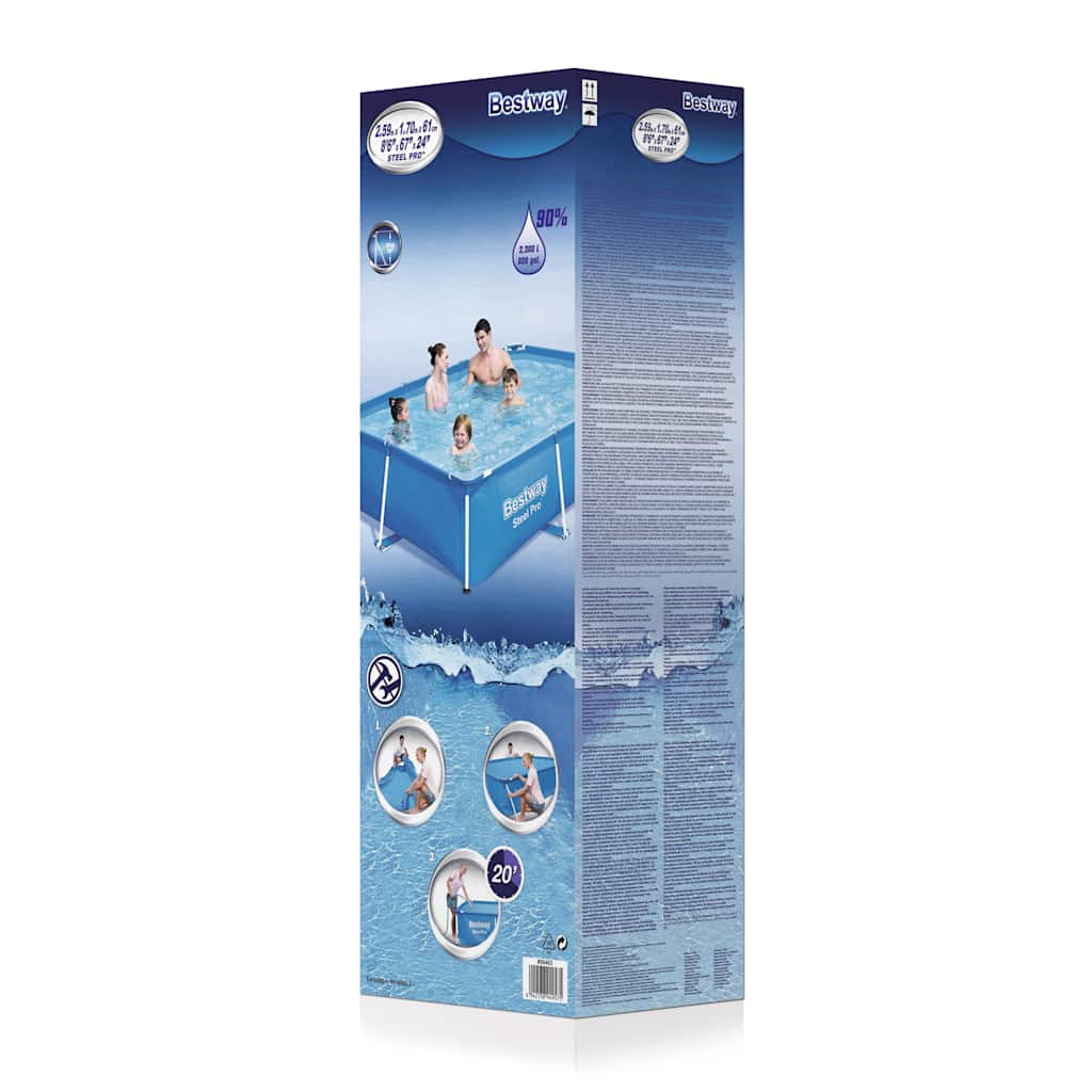 Steel Pro pool with steel frame 259x170x61 cm 56403