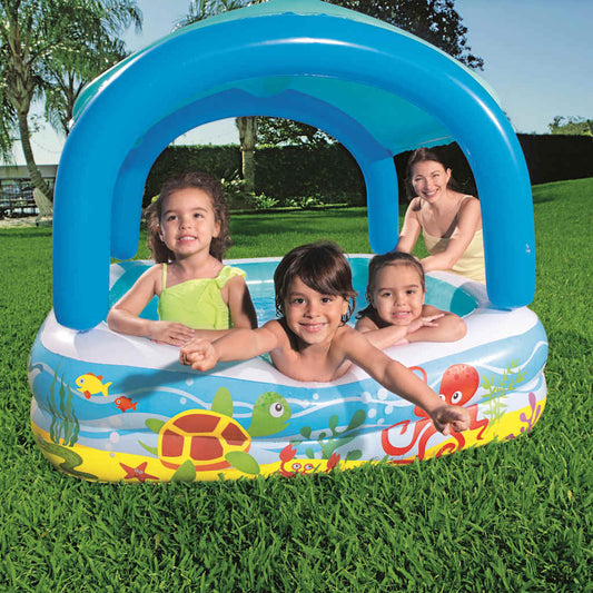 Play pool with blue canopy 140x140x114 cm