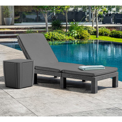 Daytona sun lounger with graphite cushion