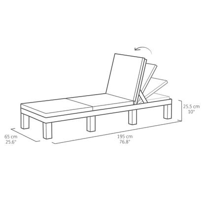 Daytona sun lounger with graphite cushion