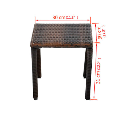 Espreguiçadeiras com mesa vime PE castanho