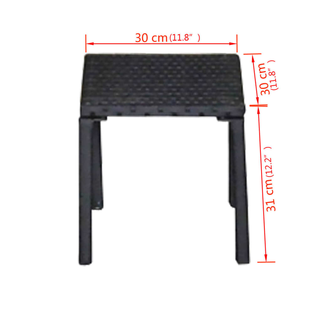 Espreguiçadeiras com mesa vime PE preto