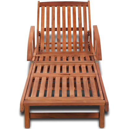 Solid acacia wood sun lounger