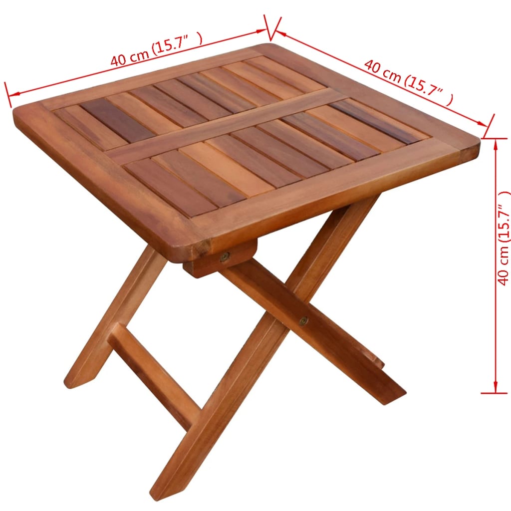 Sun lounger with table in solid acacia wood