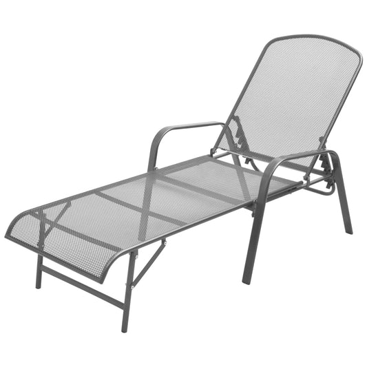 Anthracite steel sun lounger