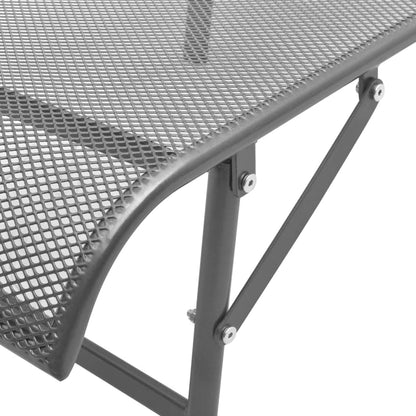 Sun loungers with table 2 pcs steel anthracite