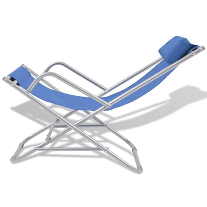 Reclining garden chairs 2 pcs steel blue