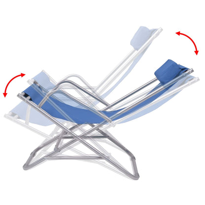 Reclining garden chairs 2 pcs steel blue