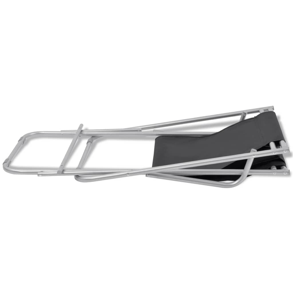 Cadeiras de jardim reclináveis 2 pcs aço preto