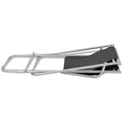 Cadeiras de jardim reclináveis 2 pcs aço preto