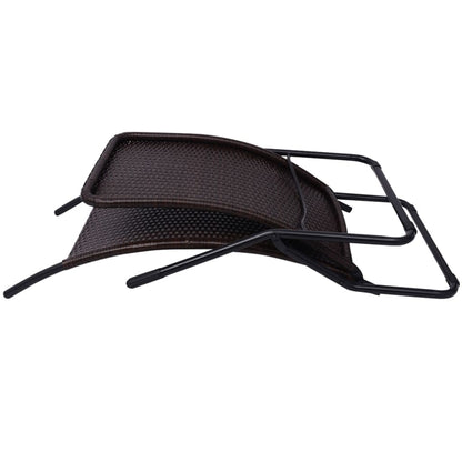 Brown PE wicker folding sun lounger