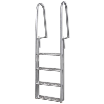 Pool/pier ladder with 4 steps, 167 cm, aluminium