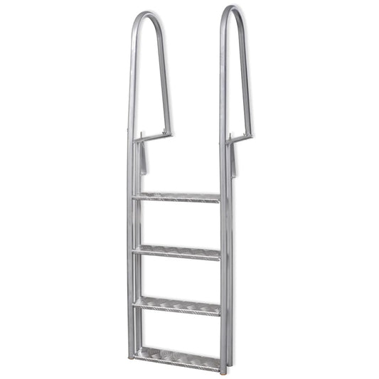 Pool/pier ladder with 4 steps, 167 cm, aluminium