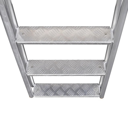 Pool/pier ladder with 4 steps, 167 cm, aluminium