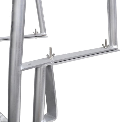 Pool/pier ladder with 4 steps, 167 cm, aluminium
