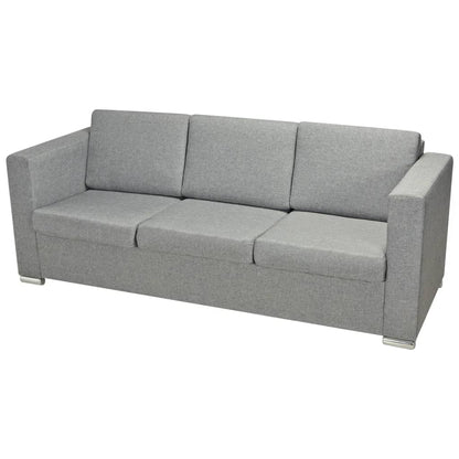 3-seater sofa in light grey fabric