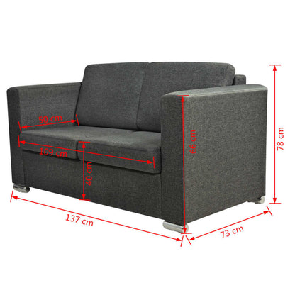 2-seater sofa in dark grey fabric