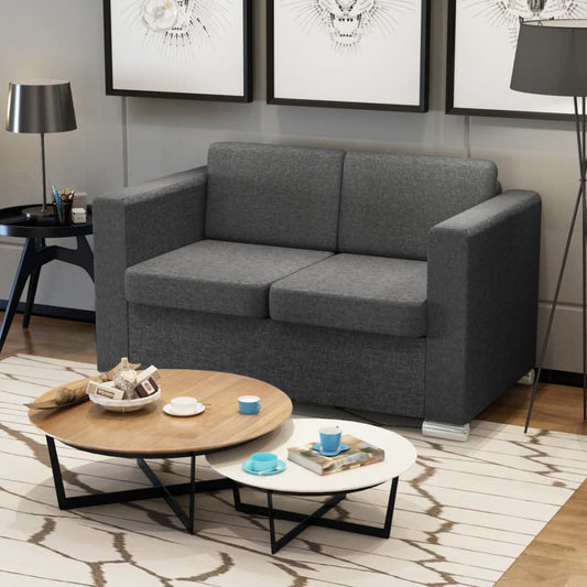 2-seater sofa in dark grey fabric