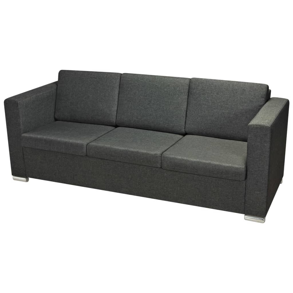 3-seater sofa in dark grey fabric
