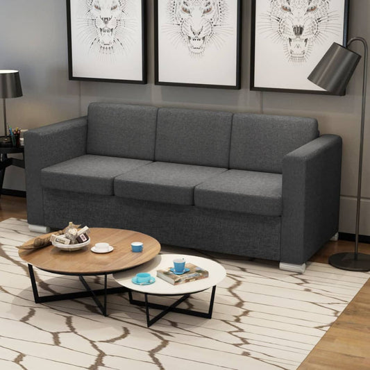 3-seater sofa in dark grey fabric
