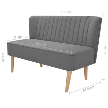 Light grey fabric sofa 117x55.5x77