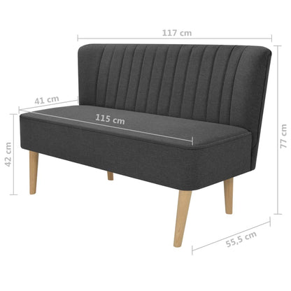 Fabric sofa 117x55.5x77 dark grey