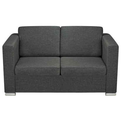 Sofa set, 2 pcs, dark grey fabric