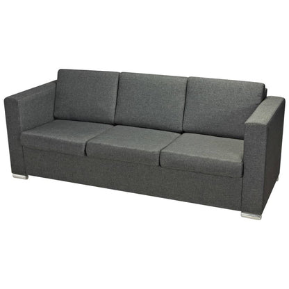 Sofa set, 2 pcs, dark grey fabric