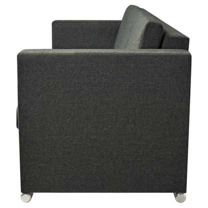 Sofa set, 2 pcs, dark grey fabric