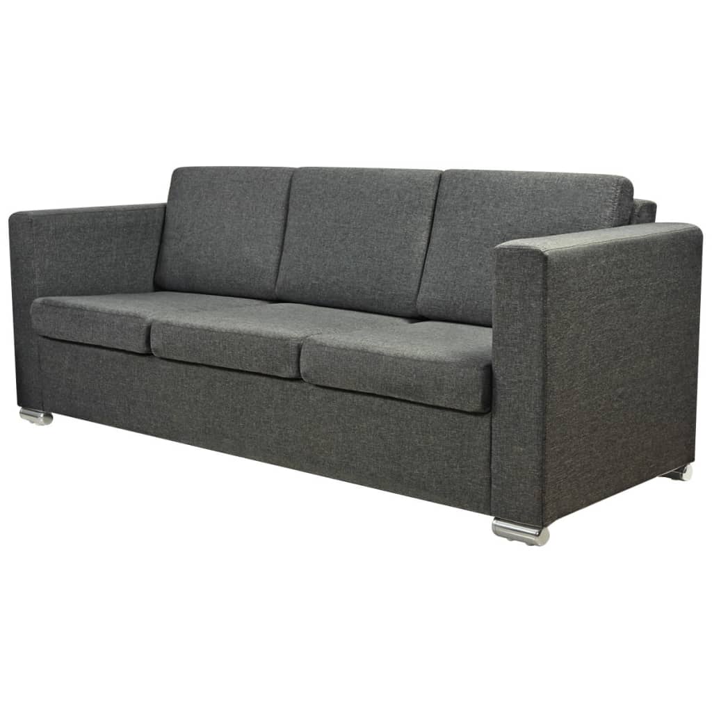 Sofa set, 2 pcs, dark grey fabric
