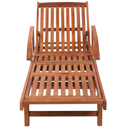 Sun loungers with table 2 pcs solid acacia wood