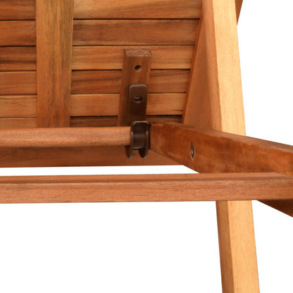 Sun loungers with table 2 pcs solid acacia wood