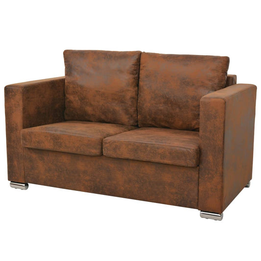 Sofá de 2 lugares 137x73x82 cm camurça artificial