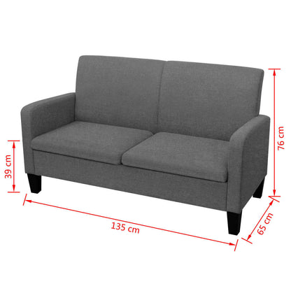 2 seater sofa 135x65x76 cm dark grey