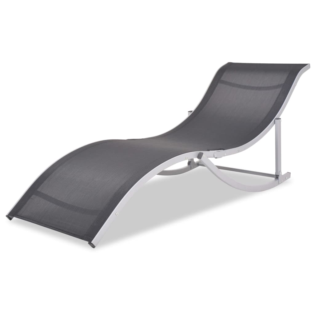 Folding sun loungers 2 pcs aluminium and textilene