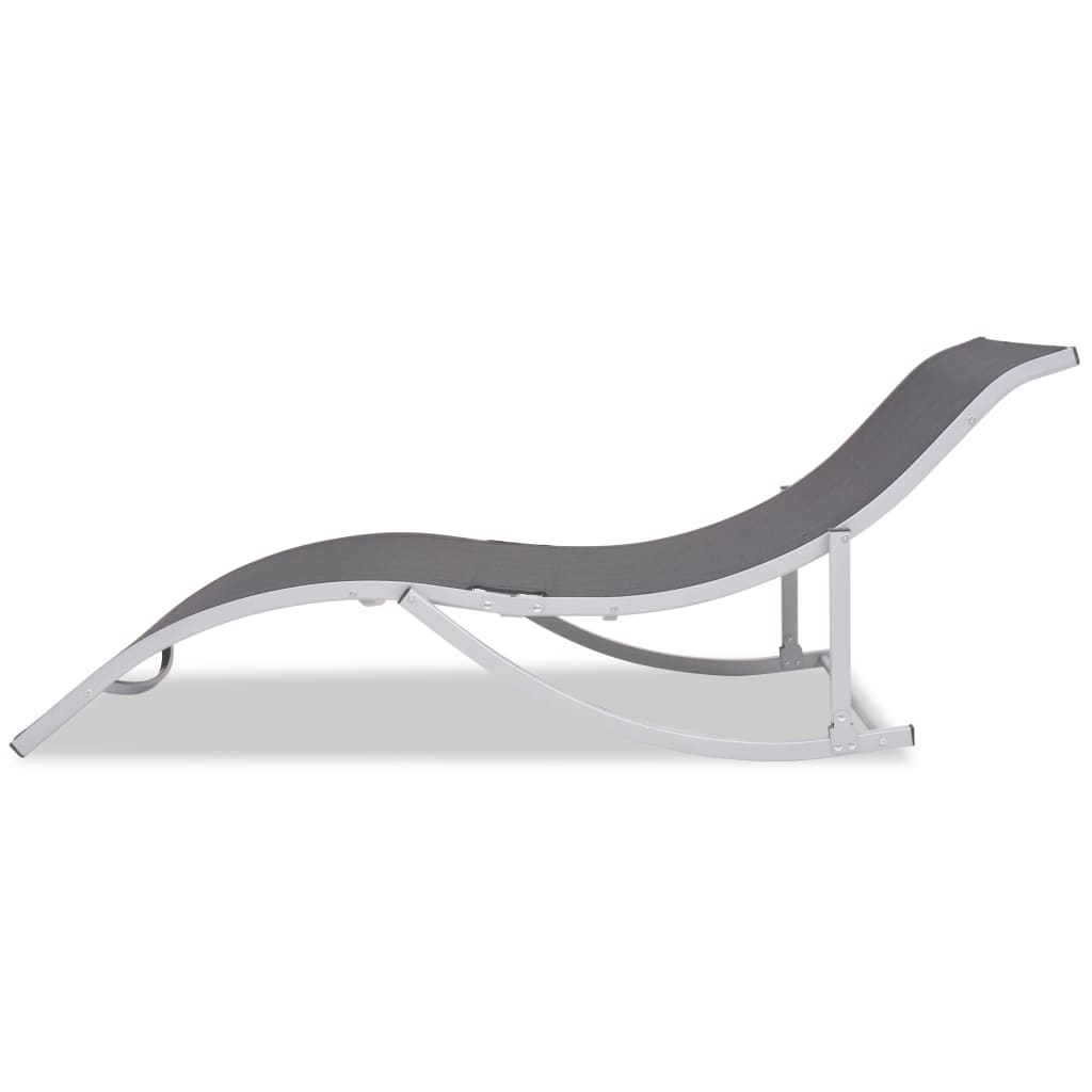 Folding sun loungers 2 pcs aluminium and textilene