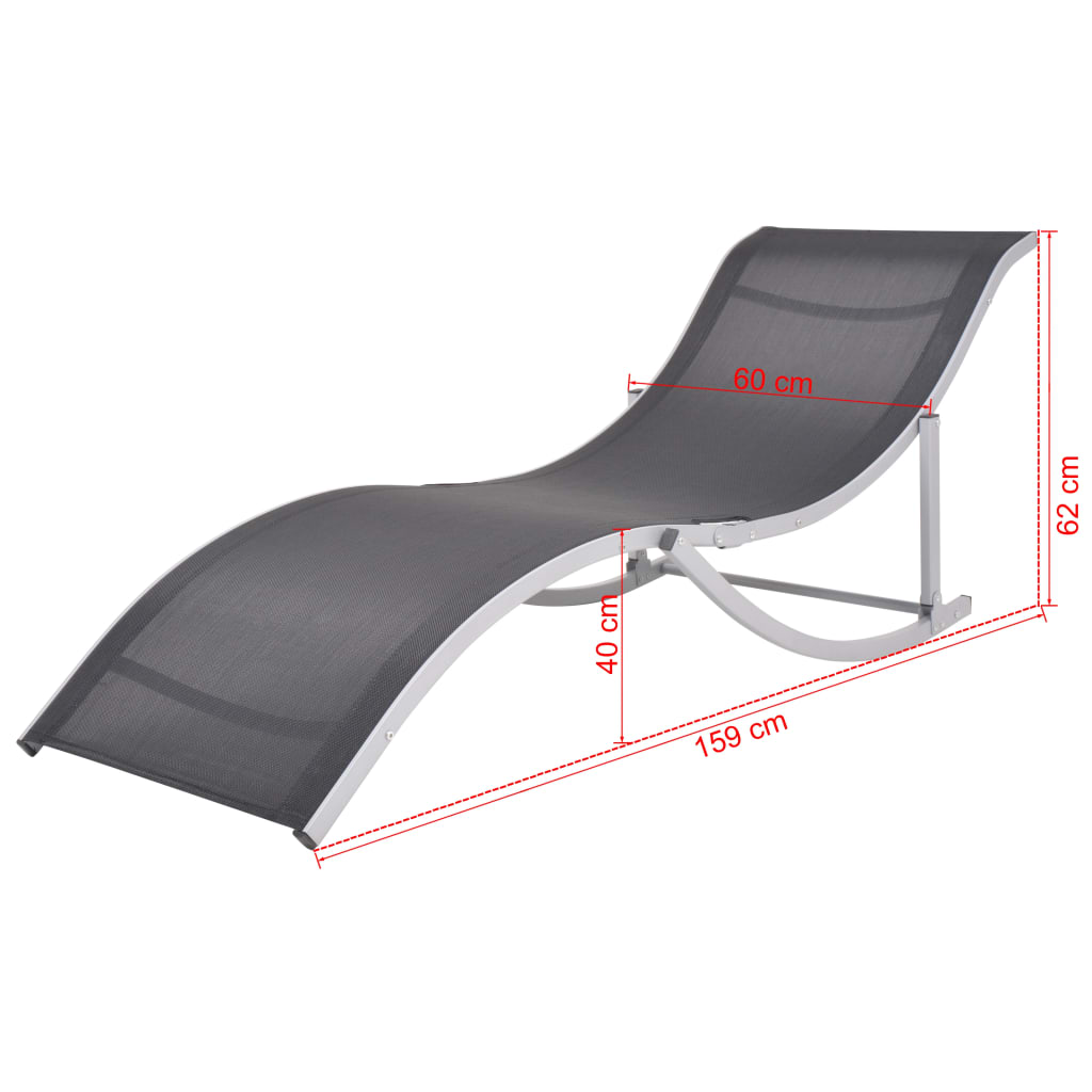 Folding sun loungers 2 pcs aluminium and textilene