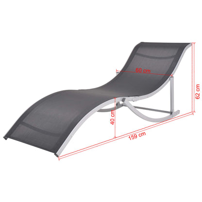 Folding sun loungers 2 pcs aluminium and textilene