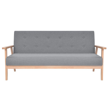 3-seater sofa in light grey fabric