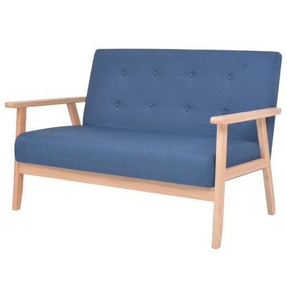 2 seater blue fabric sofa