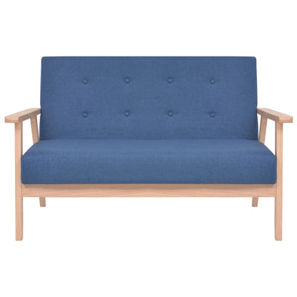 2 seater blue fabric sofa