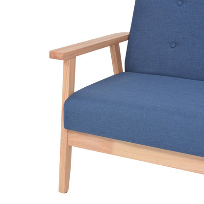 2 seater blue fabric sofa