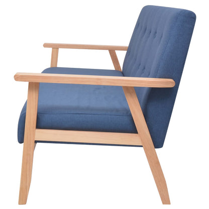 3 seater blue fabric sofa