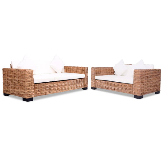Conjunto de sofás 15 pcs vime genuíno