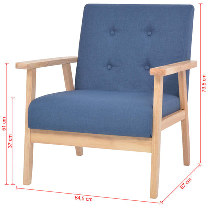 Conjunto de sofás 2 pcs tecido azul