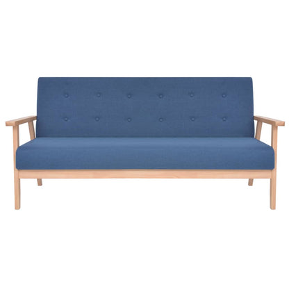 Conjunto de sofás 2 pcs tecido azul