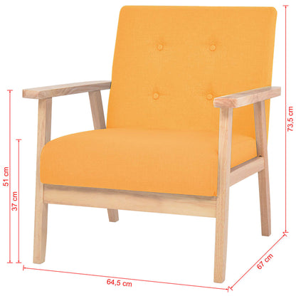 2 pcs yellow fabric sofa set