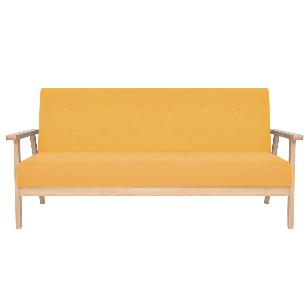 2 pcs yellow fabric sofa set